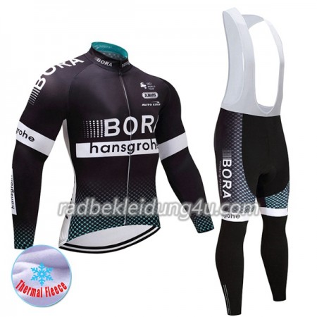 Set Langarmtrikot + Trägerhose Lange 2017 Bora-Hansgrohe Damen Winter Thermal Fleece N001